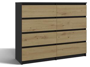 Zondo.hr Komoda Musecalo 7 120 (antracit + hrast artisan). Akcija -19%. 1132825