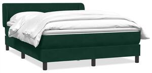 Box Spring krevet s madracem tamno zeleni 160x220 cm baršun - Zelena / 160 x 220 cm