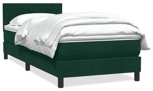 Box Spring krevet s madracem tamnozeleni 80x220 cm baršun - Zelena / 80 x 220 cm