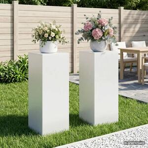 Stalak za biljke 2 pcs Bijela 40 x 40 x 100 cm Čelik - Bijela 2x (40 x 40 x 100 cm)