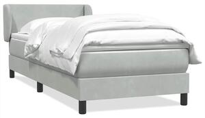 Box Spring krevet s madracem svijetlo sivi 80x210 cm baršun - Siva / 80 x 210 cm