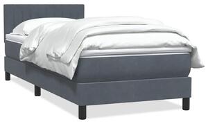 Box Spring krevet s madracem tamno sivi 80x210 cm baršun - Siva / 80 x 210 cm
