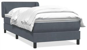 Box spring krevet s madracem tamnosivi 80 x 220 cm baršunasti - Siva / 80 x 220 cm