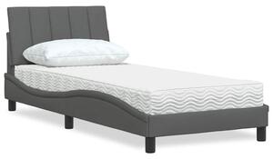 Krevet s madracem Hanko tamnosivi 80x200cm od tkanine - Siva / 80 x 200 cm