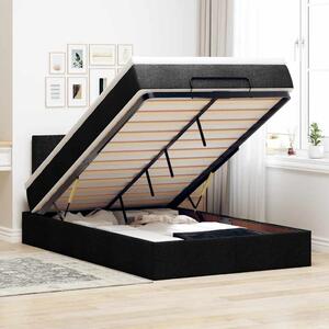 Otomanski krevet madracem i LED crna 120x190 cm tkanina - Crna / 120 x 190 cm