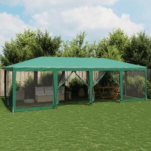 Šator za zabave s 12 mrežasta bočna zida zeleni 8x4 m HDPE - Zelena / 8 x 4 m