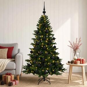 Umjetno božićno drvce s kuglicom 120 cm 150 LED lampica - 120 cm s LED-ima i crnim lopticama