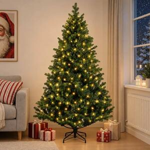 Umjetno božićno drvce s nogom 120 cm 150 LED lampica - Zelena 120 cm s LED svjetlima