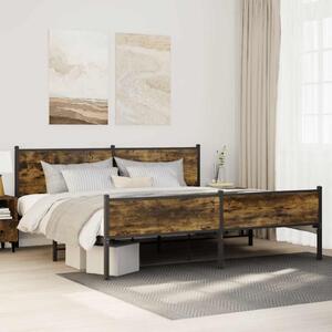 Metalni okvir kreveta bez madraca boja hrasta 193x203 cm - Smeđa / 193 x 203 cm