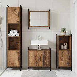 Set ormarića za kupaonicu 2 kom. Staro drvo 65 5 x 34 x 61 cm - Staro drvo Ormar s umivaonikom (2 vrata) + viseći ormar