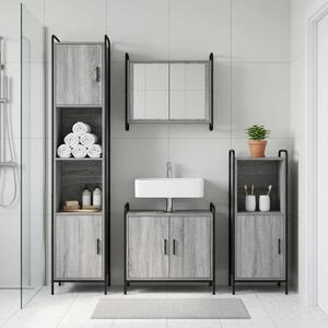 Set ormarića za kupaonicu 2 kom. Siva Sonoma 65 5 x 34 x 61 cm - Siva Sonoma Ormar s umivaonikom (2 vrata) + viseći ormar
