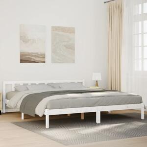 Dugi okvir kreveta bez madraca bijeli 180 x 220 cm od borovine - Bijela / 180 x 220 cm