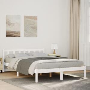 Dugi okvir kreveta bez madraca bijeli 160 x 220 cm od borovine - Bijela / 160 x 220 cm