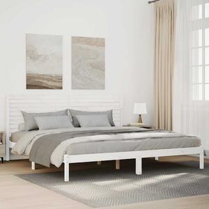 Dugi okvir kreveta bez madraca bijeli 200 x 220 cm masivno drvo - Bijela / 200 x 220 cm