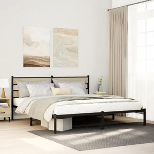 Metalni okvir kreveta bez madraca boja hrasta sonome 193x203 cm - Smeđa / 193 x 203 cm