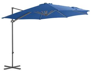 Konzolni vrtni suncobran s čeličnim stupom 300 cm azurnoplavi - Plava / 300 x 255 cm