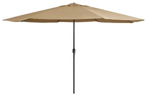 Vrtni suncobran s metalnim stupom 390 cm smeđesivi - Tupe / N/A