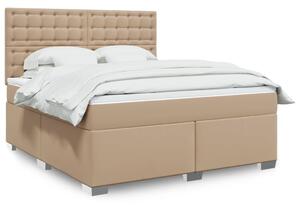 Krevet box spring s madracem cappuccino 180x200 cm umjetna koža - Smeđa / 180 x 200 cm