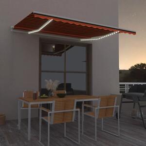 Tenda na ručno uvlačenje LED 400 x 300 cm narančasto-smeđa - Šarena / 400 x 300 cm
