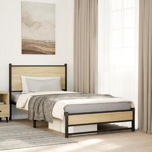 Metalni okvir kreveta bez madraca boja hrasta sonome 107x203 cm - Smeđa / 107 x 203 cm