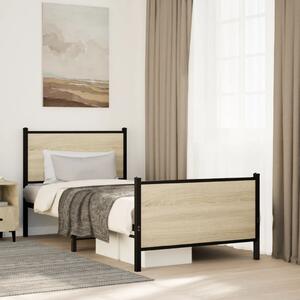 Metalni okvir kreveta bez madraca boja hrasta sonome 90x200 cm - Smeđa / 90 x 200 cm