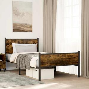 Metalni okvir kreveta bez madraca boja hrasta 107x203 cm - Smeđa / 107 x 203 cm