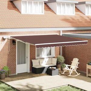 Tenda na ručno uvlačenje s LED smeđa 400 x 300 cm - Smeđa / 400 x 300 cm