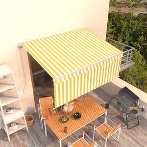 Tenda na ručno uvlačenje s roletom 3 x 2,5 m žuto-bijela - Žuta / 3 x 2.5 m