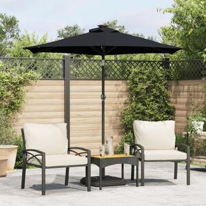 Vrtni suncobran s čeličnom šipkom crni 225 x 225 x 212 cm - Crna / N/A