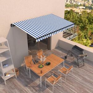 Tenda na ručno uvlačenje 400 x 350 cm plavo-bijela - Plava / 400 x 350 cm