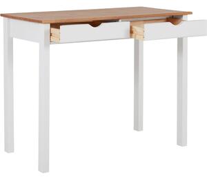 Bijelo-smeđi radni stol od bora Støraa Gava, dužine 100 cm
