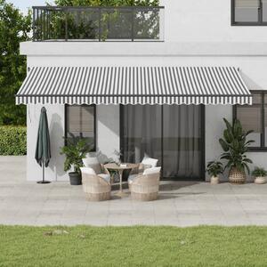 Tenda na ručno uvlačenje antracit i bijela 600 x 350 cm - Antracitno siva / 600 x 350 cm