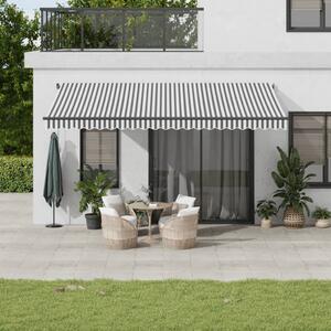 Tenda na ručno uvlačenje s LED antracit i bijela 500 x 350 cm - Antracitno siva / 500 x 350 cm