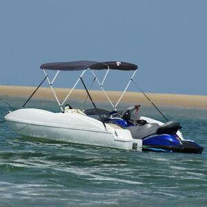 Tenda bimini s 3 luka i mrežastim zidovima 183x(185-198)x137 cm - Plava / 183 x (185-198) x 137 cm