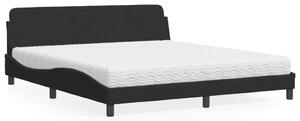 Krevet s madracem Dover crni 180x200 cm baršunasti - Crna / 180 x 200 cm