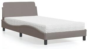 Krevet s madracem Dover smeđesivi 100 x 200 cm od tkanine - Tupe / 100 x 200 cm