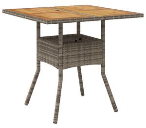 VidaXL Vrtni stol s pločom od drva bagrema sivi 80x80x75 cm poliratan