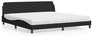 Krevet s madracem Dover crni 200x200 cm od tkanine - Crna / 200 x 200 cm