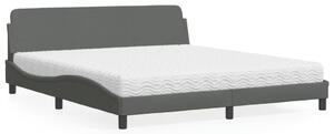 Krevet s madrac Dover svjetlosivi 180x200cm tkanina - Siva / 180 x 200 cm