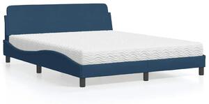 Krevet s madracem Dover plavi 160x200 cm od tkanine - Plava / 160 x 200 cm