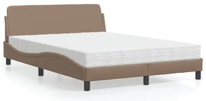 Krevet s madracem Dover boja cappuccina 120 x 200 cm od umjetne kože - Smeđa / 120 x 200 cm
