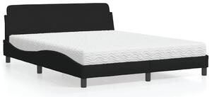 Krevet s madracem Dover crni 160x200 cm od tkanine - Crna / 160 x 200 cm
