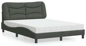 Krevet s madracem Hvar tamnosivi 140x190 cm od tkanine - Siva / 140 x 190 cm