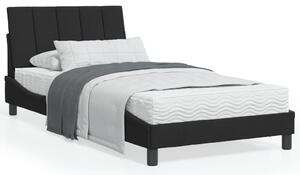 Krevet s madracem Hanko crni 100x200 cm baršunasti - Crna / 100 x 200 cm