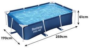 BESTWAY 56403 pravokutni montažni bazen 259x170x61 cm