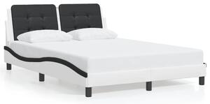 Okvir kreveta s LED-om bez madraca Zadar bijelo-crni 140 x 190 cm - Bijela / 140 x 190 cm