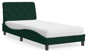 Krevet s madracem tamnozeleni 80 x 200 cm baršunasti - Zelena / 80 x 200 cm