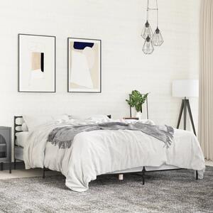 Okvir kreveta boja hrasta 135x190cm konstruirano drvo i metal - Siva / 135 x 190 cm