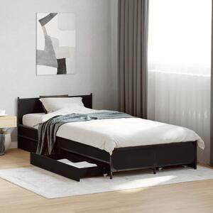 Okvir kreveta s ladicama crni 90 x 200 cm konstruirano drvo - Crna / 90 x 200 cm
