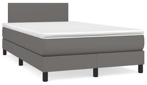 Krevet s oprugama i madracem sivi 120x190 cm od umjetne kože - Siva / 120 x 190 cm